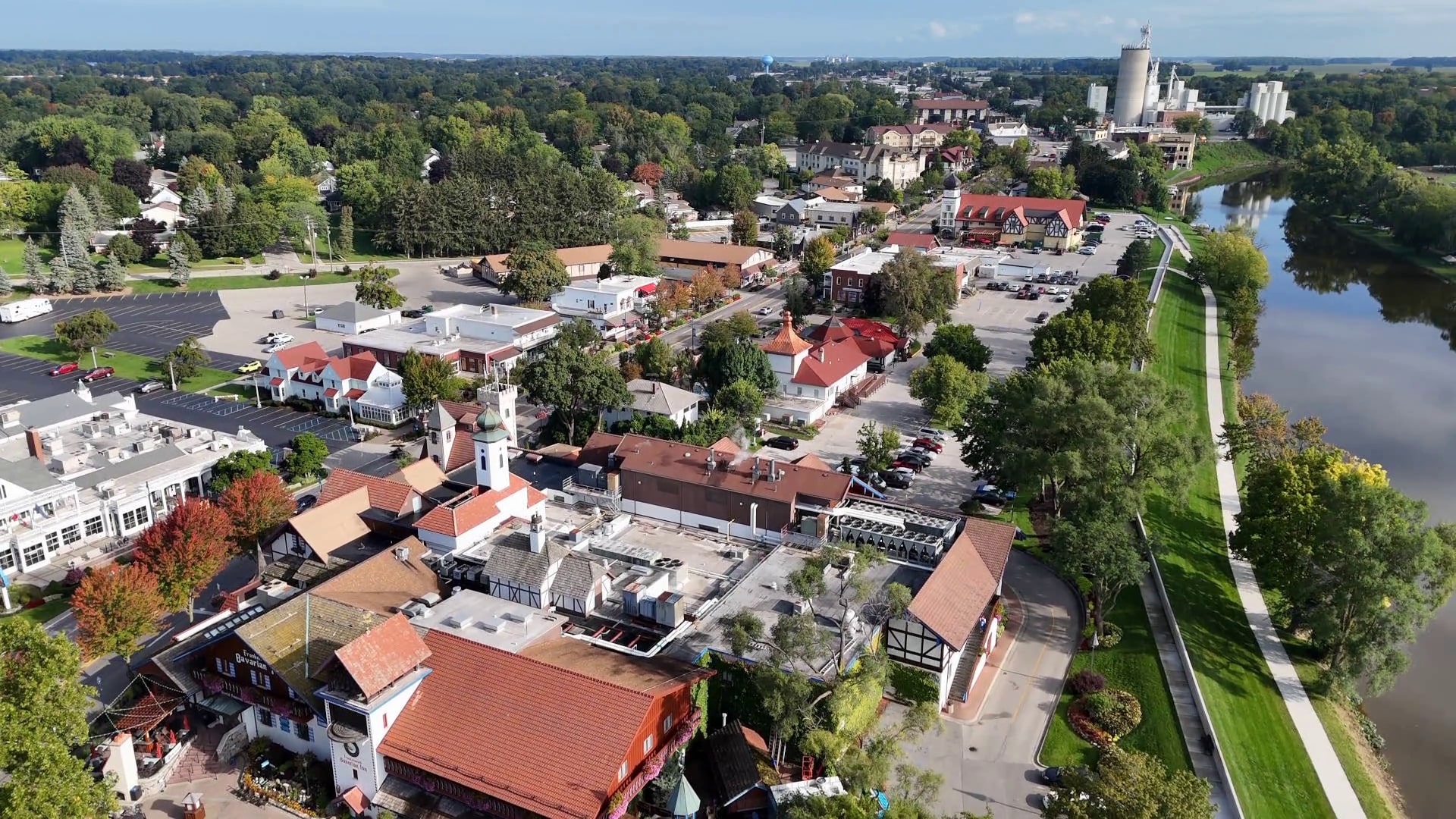 A picture of Frankenmuth from a bird's eye view.